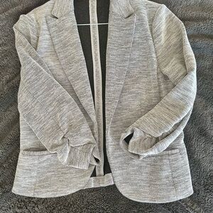 Amanda & Chelsea Gray Textured Knit Blazer